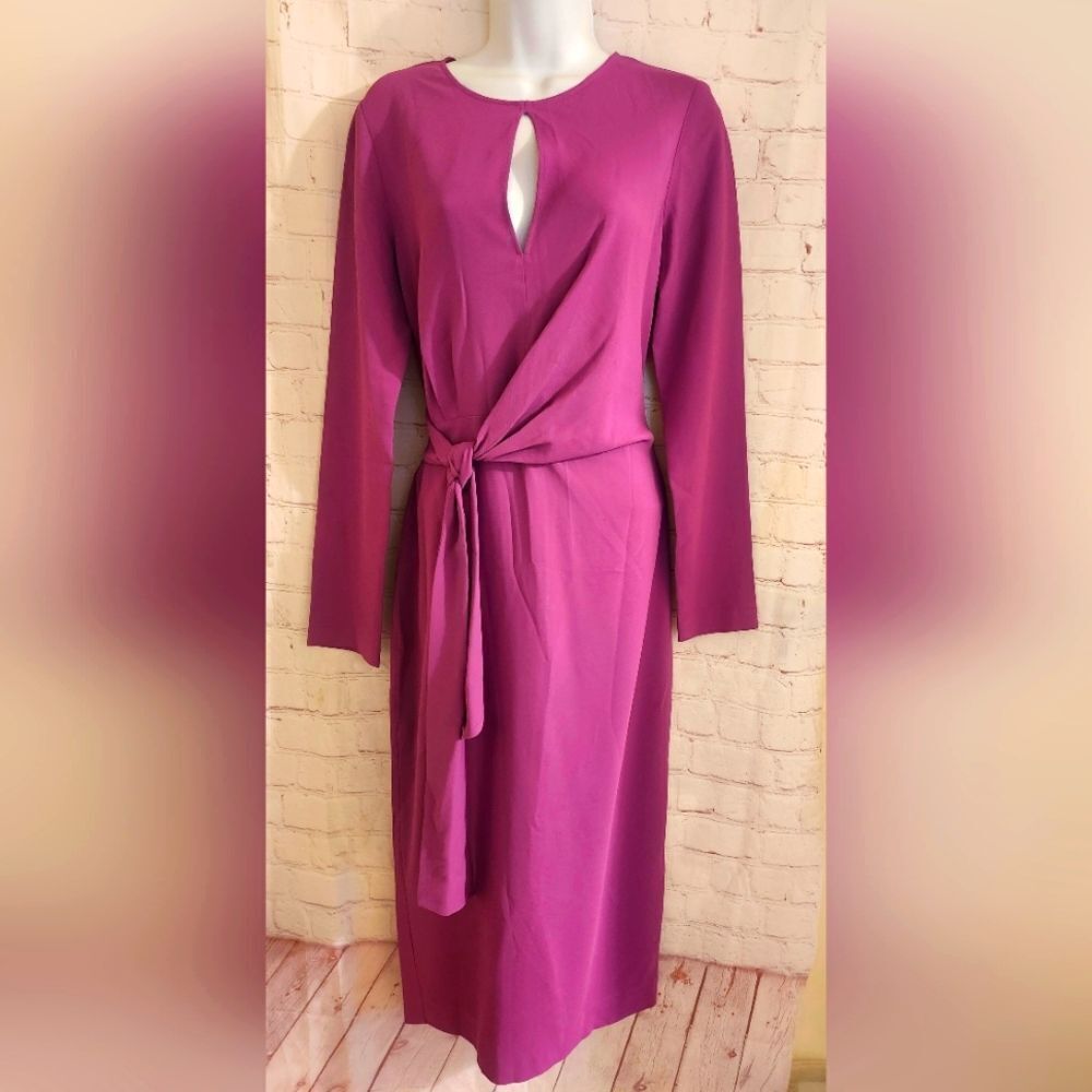 NWT Reiss "Valentina" Magenta Tie Waist Dress sz.4 Ret $385